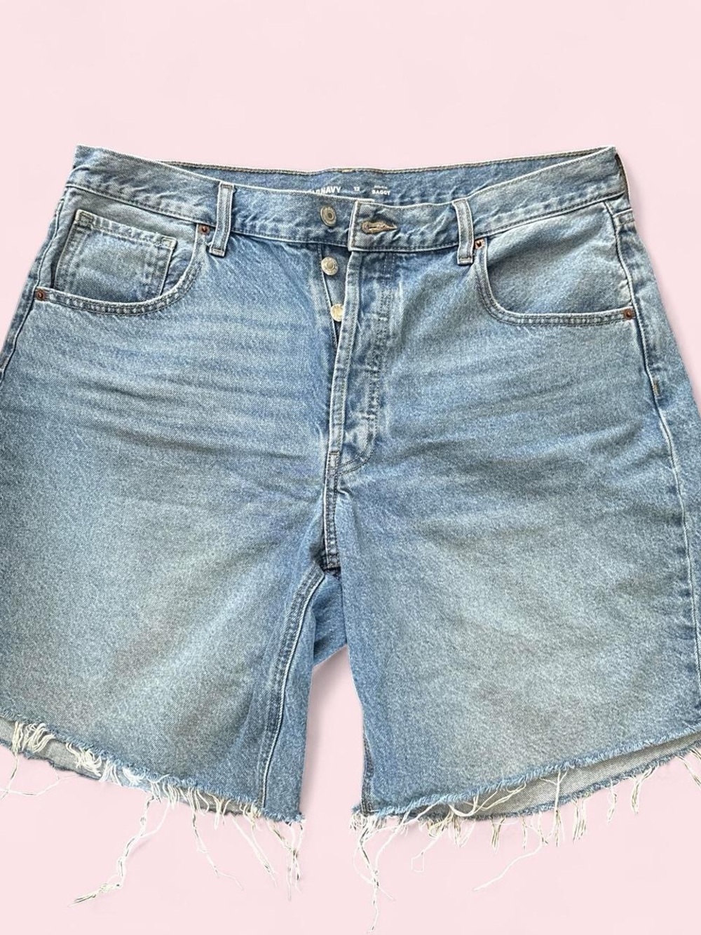 Old Navy Mid-Rise Baggy Light Blue Denim Shorts